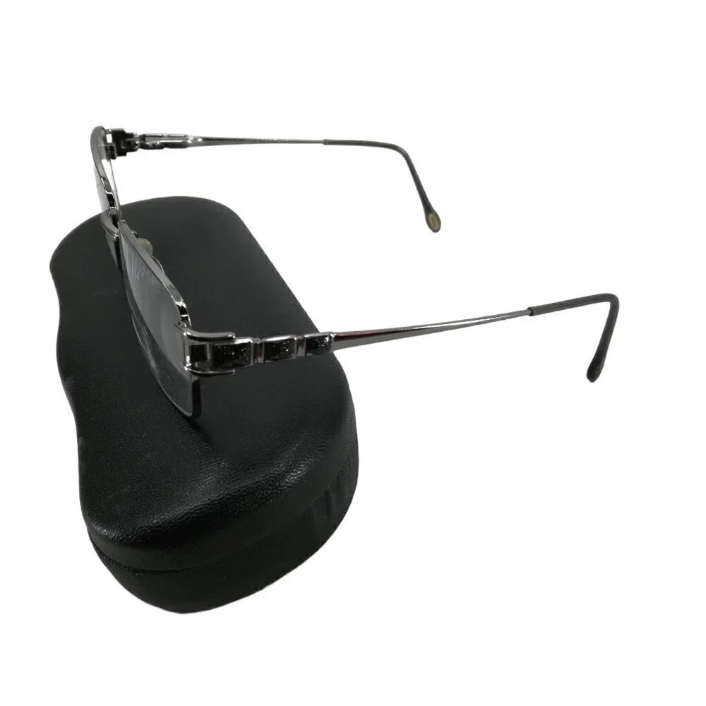 Safilo Emozioni Elasta Rectangle Metal Silver Eyeglass Frames 4349 54-17-135